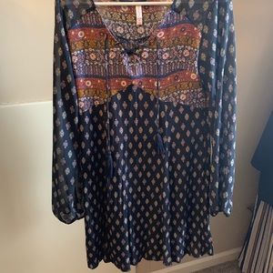 Blue Xhilaration Long Sleeve Dress